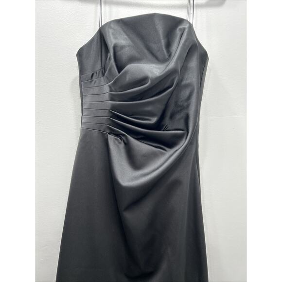 ABS Essentials By Allen Schwartz Size 8 Black Full Length Strapless Evening Gown - Picture 3 of 11